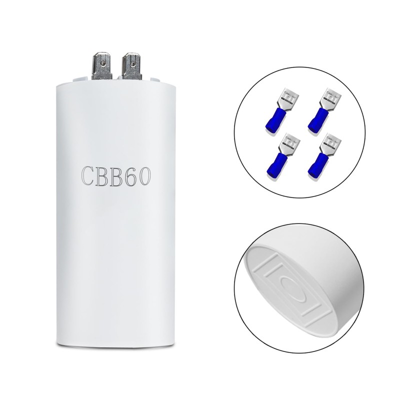 Iruihoo CBB60 Motor Capacitor, 30µF 450V Capacitor 50/60Hz Starting Capacitor