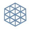 5pcs Table Mats Geometric Hex Shape Hollow Silicone Blue Insulation