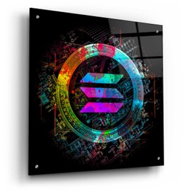 Epic Art 'Solana Crypto Giga Coin' by Epic Portfolio, Acrylic Glass Wall Art, 24"x24"