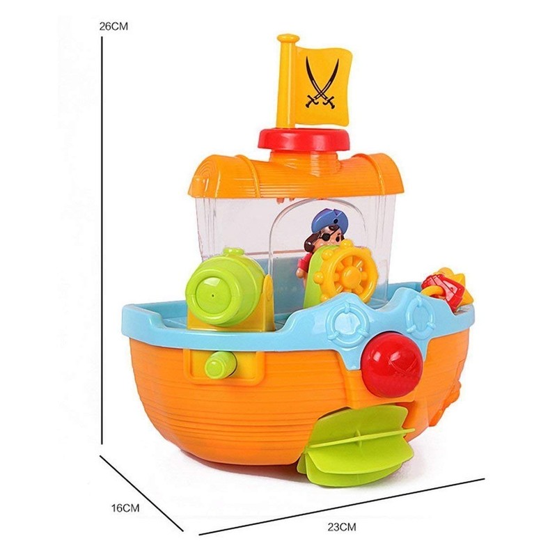 Pirate Ship Boat & Water Cannon Baby Bath Play Time