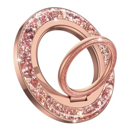 Lamicall STRR02 Luxury Glitter Phone Ring Holder 360 Rotation Bling Magnetic Phone Grip Sparkle Finger Ring Stand for Girl Womencolor: Rose, Device fix mode: Lay Flat