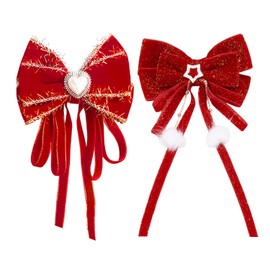 2 Pieces Bow Hair Clips, Red Tassel Hair Clips, Hair Accessories For Girls, Fashionable Hair Clip Decorations, Hair Accessories Jewelry