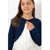 Bolerose Niñas Largo Manga Brillo Chaqueta Torera Chaquetilla (Azul Medianoche,