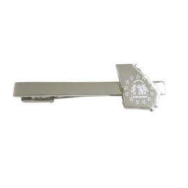 Georgia State Map Shape and Flag Design Square Tie Clip