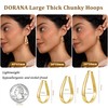 DORANA Large Gold Hoop Earrings for Women Oval Hoop Earrings