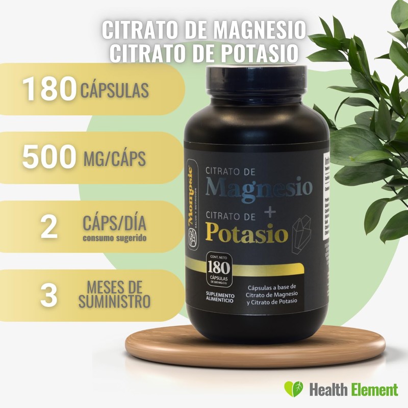 Citrato de Magnesio + Citrato de Potasio | Momosie| Cápsulas