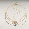 Inateannal Boho Rhinestone Layered Head Chain Gold Crystal Pendant Headband