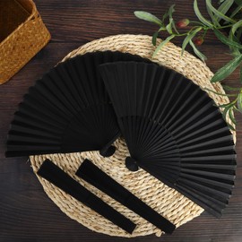 Foldable Hand Fan Bamboo Chinese Hand Fan for Women Men Classic Bamboo Hand Hero Fans for Wedding Party Gifts Dance Decorations (6 Pieces)