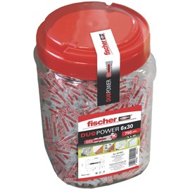 fischer 557383 Duopower Dowels, Grey/Red, 6x30/750uds, grey/red, Single