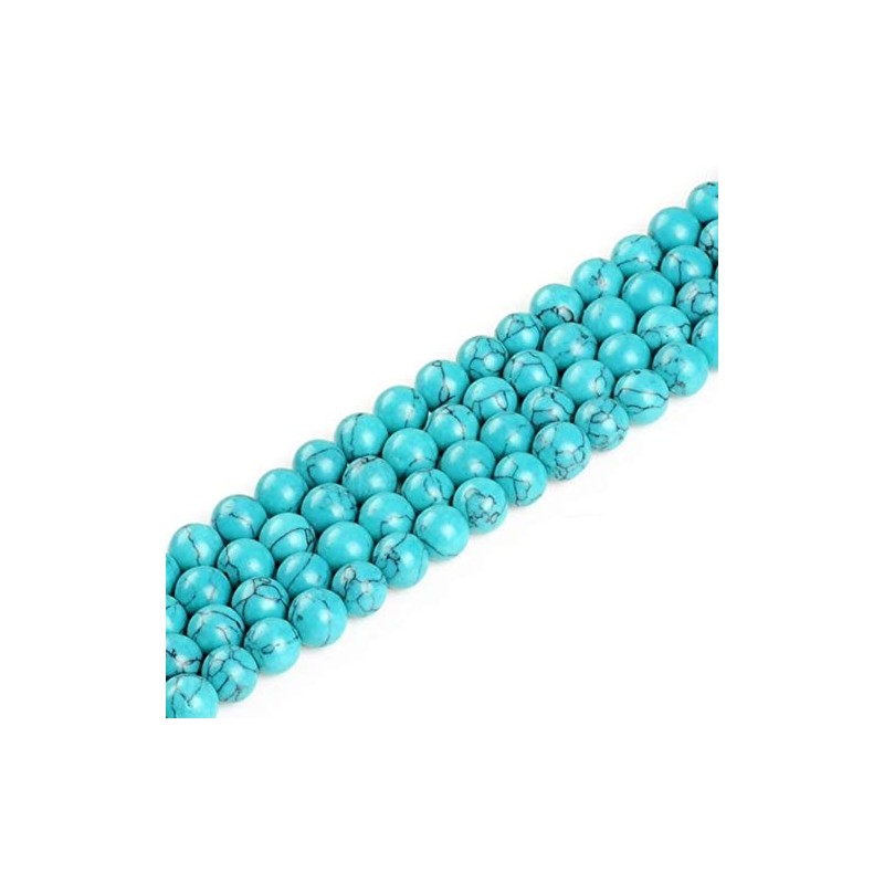 Perlin - 70 Turquoise Gemstone Strand Beads Half Natural Stone