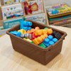 ECR4Kids Scoop Front Storage Bin, Multipurpose Organization, Chocolate, 30-Piece