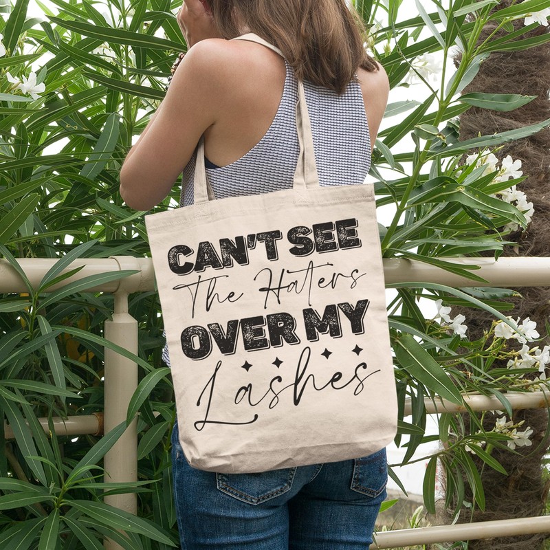 12oz Canvas Tote Bag - Cannot See the Haters Over