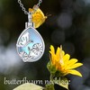 URONE Butterfly Urn Necklace for Ashes Sterling Silver Butterfly Pendant