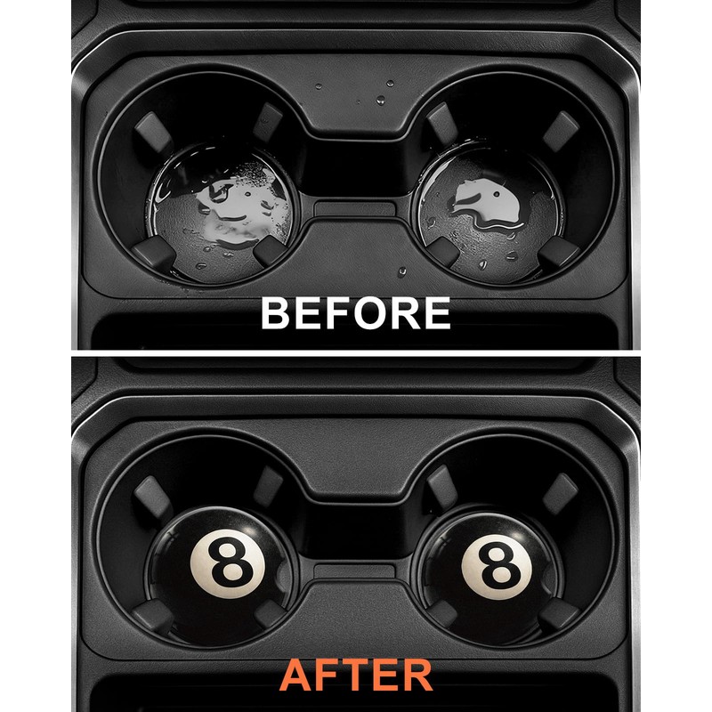 Swooflia Car Coasters for Men - Billiard 8-Ball Ceramic Car