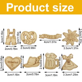 HAZMA 50 Stück Oktoberfest Deko, Bayrische Deko, Oktoberfest Streudeko Holz, Bayerische Oktoberfest Tischdeko, Holz Konfetti Edelweiß Bier Hut Kleid, Für Bayrische Oktoberfest Party(3-4Cm)