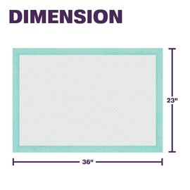 PureNexus Health Disposable Underpads 23" x 36" (50-Count) Incontinence Pads, Chux, Bed Covers, Puppy Training Pads, Pee Pads for Babies, Kids, Adults