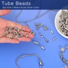 stino Silver Metal Tube Spacer Beads for Jewelry Making, Bracelet