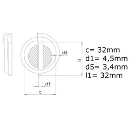 Design61 4x Standard Folding Pins 4.5 x 32 mm Galvanised