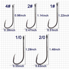 Baitholder Fishing Hooks Long Shank Beak Baitholder Hooks 100Pcs Black Offset Bait Holder Jig Fishing Hooks with 2 Baitholder Barbs Size:4-6/0