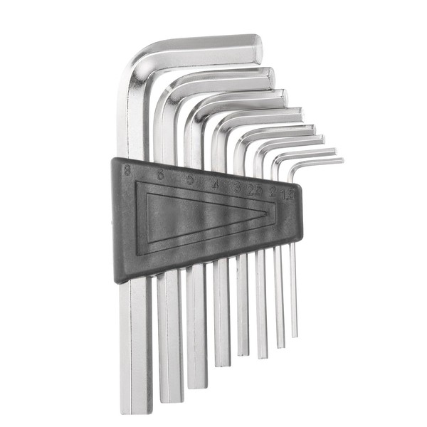 QUARKZMAN 8-Piece Hex Key Set 1.5/2/2.5/3/4/5/6/8 mm 45# Steel L