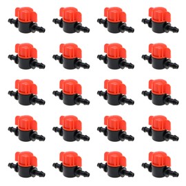 The Lord of the Tools Pack of 20 Shut-off Valve with Barbed Drip Irrigation Ball Valve Hose Coupling Valve for 1/4 Inch Pipe with 4 mm ID and 7 mm OD for Gardens Farmland Drip Irrigation Systems