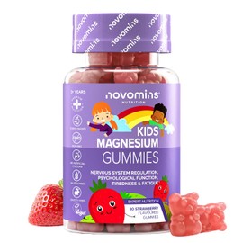 Magnesium Gummy Bears Children - 30 Gummies - 546 mg Magnesium Citrate with 60 mg MG - Vegan & Gluten Free Complex - 1 Month Supply - Vitamins Children - Novomins
