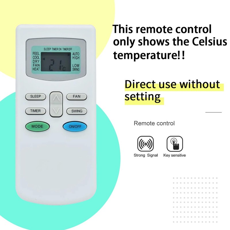 Replacement Remote Control for Soleus Air Conditioner KFTZHP-12D-ID KFTHP-09-ID KFTHP-12-ID