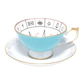 Ainsley Nellos Fortunetelling Tea Cup & Saucer 200ml Turquoise NLRS00001C