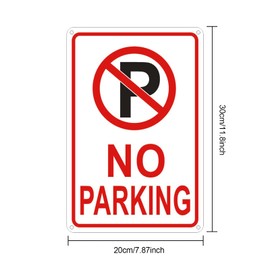 2PCS 12 x 8 Inches No Parking Reflective Sign With Symbol Sign, 40 Rust Free Aluminum, UV Protected, Weather Resistant, Waterproof, Durable Ink, Easy To Mount