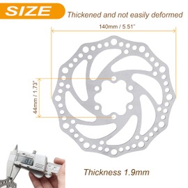 VANSIHO 140MM/160MM/180MM/203MM Bike disc brake rotor with 6 bolts 1PCS Wrench, suitable for moutain bikes/road bikes/MTB/BMX (140mm)