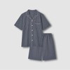 JAJU [JAJU] Men's Seersucker Pattern 5-Inch Pajama Set_Light Navy