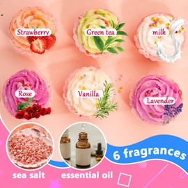 CHSEEO Badekugeln Geschenkset, 6 PCS Badebomben Aromatherapie für Kinder Frauen, Geburtstags Weihnachtsgeschenke, zur Selbstpflege und Körperwiederherstellung, Duschdampfer