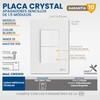 Placa Armada Cristal con 2 Apagadores Sencillos de 1.5 Módulos