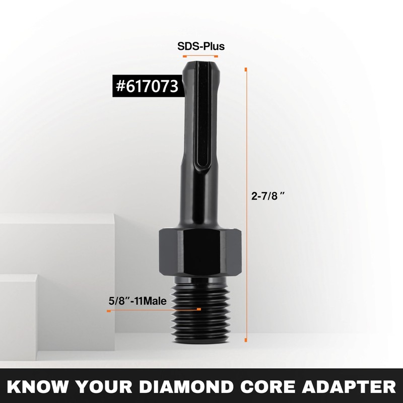KSEIBI 617073 SDS-Plus Adapter for Holesaw and Diamond Core Bits,