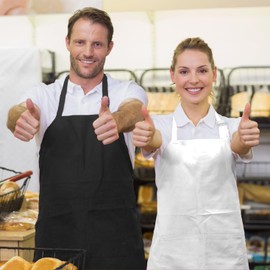 lepni.me 2 Pack Chefs Aprons | Cooking Baking Grilling for Home Restaurant | Premium Kitchen Gifts with Double Pocket Adjustable Bib for Men Women