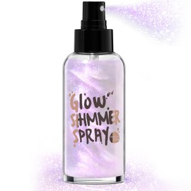 HOSAILY Body Glitter Spray - Light Purple Body Shimmer for Face, Hair & Body, Moisturizing Luminizer Glow Illuminator, Quick-Drying Sparkling Glitter Spray Liquid Highlighter Makeup (#06)