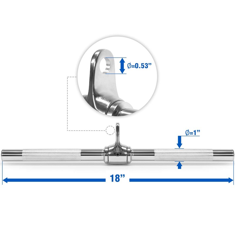 Yes4All Black Combo Tricep Press Down Cable Machine Attachment, LAT