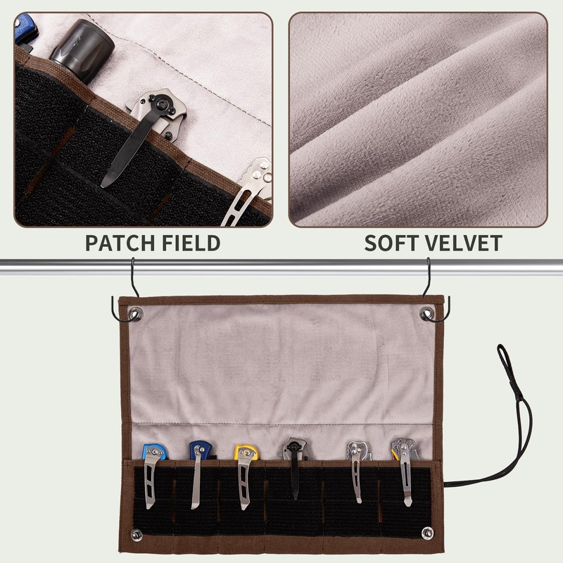 Pocket Knife Display Bag,6 Slots with Pocket Knives, Folding Small