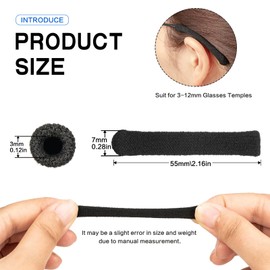 KECHIO Eyeglasses Ear Cushions for Glasses Ear Cushion for Glasses Behind Ears Eye Glasses Ear Grippers Soft Knitting Cotton Eyeglasses Temple Tips Sleeve Glasses Arm Cushion Anti Slip (3 Pairs) 3