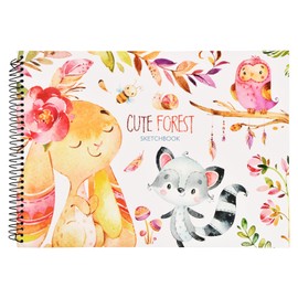 A4 Sketchbook 21 x 29 cm Sketchbook 100 Pages / 50 Sheets Sketchpad for Children 110gsm Sketchbook Spiral Bound Acid Free Artist Drawing Pad with Hardboard for Painting Sketching Doodling