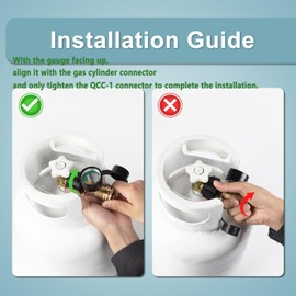 SHINESTAR Upgraded Propane Tank Gauge for 5-20 lb Propane Tank with QCC1 Connection, Accurate Gas Level Indicator, Perfect for BBQ and RV Camper, Easy to Install, 100% Solid Brass (2-Pack)