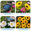 YZYOE 2 Packs of LED Solar Three Head Sunflower Decorative