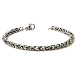 Titanium 4MM Wheat Link Bracelet 7.5"