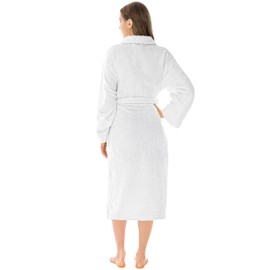PAVILIA Premium Womens Plush Soft Robe Fluffy, Warm, Fleece Sherpa Shaggy Bathrobe (S/M, White)