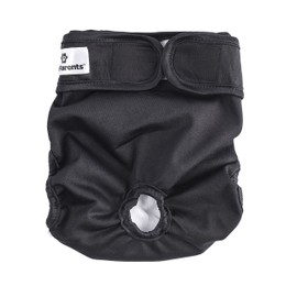 Pet Parents Premium Washable Dog Diapers (3pack) of Doggie Diapers (Large, Black)