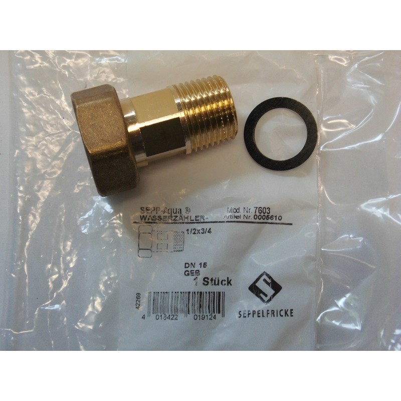 Seppelfricke Aqua Water Meter Screw Connection DN 20 (3/4 Inch)