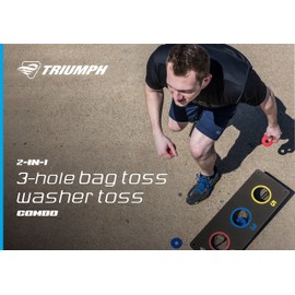 Triumph Sports 2-in-1 Bag Toss/ Washer Toss Combo - Includes 2 Game Platforms, 6 Toss Bags, 6 Washers