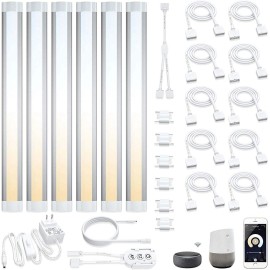 LAMPAOUS Smart Under Cabinet Lighting App, Alexa & Google Compatible Cabinet Lights – ...