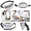 Bum Bag Metallic Waist Bag Fashionable, Silver (Updated Version), street