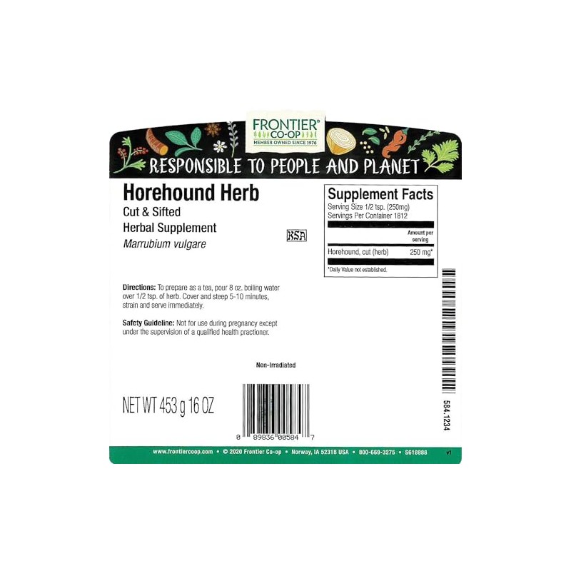 Frontier Co-op Cut and Sifted Horehound Herb 1lb